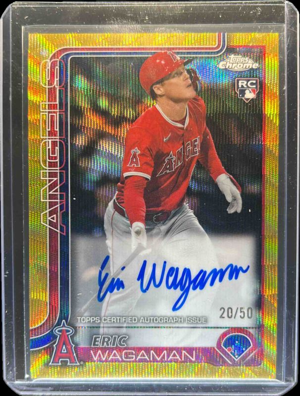 2025 Topps Chrome #RA-EW Rookie Autographs - Gold Wave Refractor /50