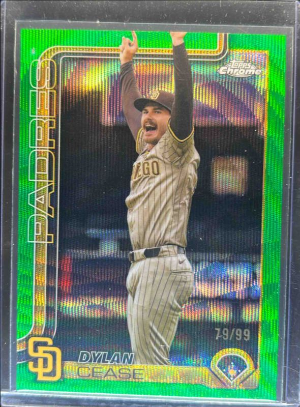Dylan Cease 2025 Topps Chrome #212 Green Wave Refractor /99 RAW