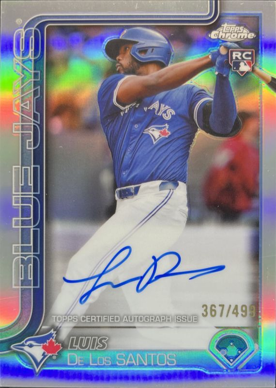 Luis De Los Santos 2025 Topps Chrome #RA-LD Rookie Autographs - Refractor /499 RAW