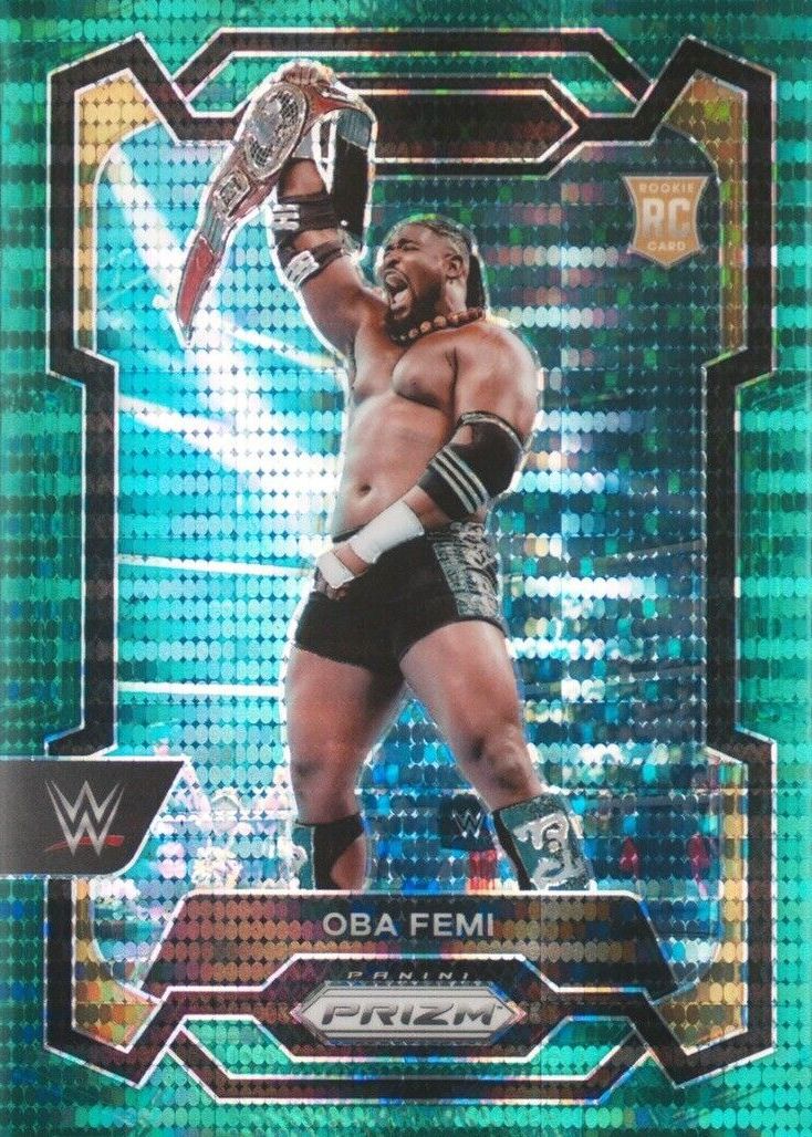 Oba Femi 2024 Prizm WWE #199 Green Pulsar /25 Price Guide