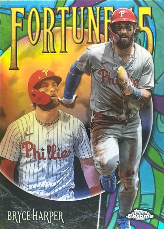 Bryce Harper 2025 Topps Chrome #F15-6 Fortune 15 RAW