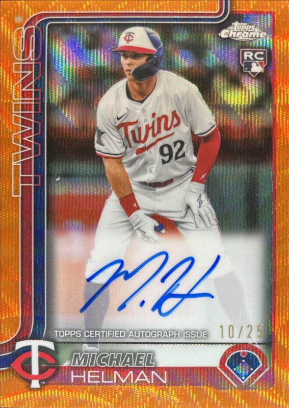 Michael Helman 2025 Topps Chrome #RA-MH Rookie Autographs - Orange