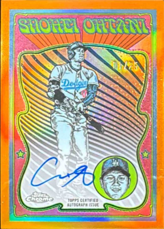 Shohei Ohtani 2025 Topps Chrome #UVA-SO Ultraviolet All-Stars Autographs - Orange Refractor /25 RAW