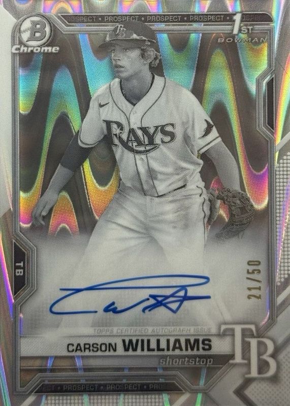2021 Bowman Draft #CDA-CW Chrome DP Auto - Black & White RayWave Refractor (1st)