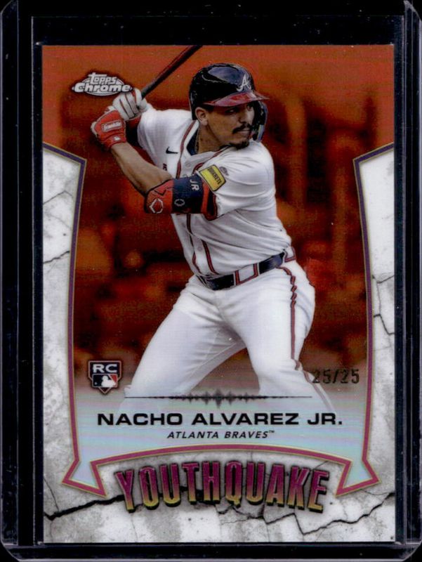 Nacho Alvarez Jr. 2025 Topps Chrome #YQ-21 Youthquake - Orange Refractor /25 Rookie RAW