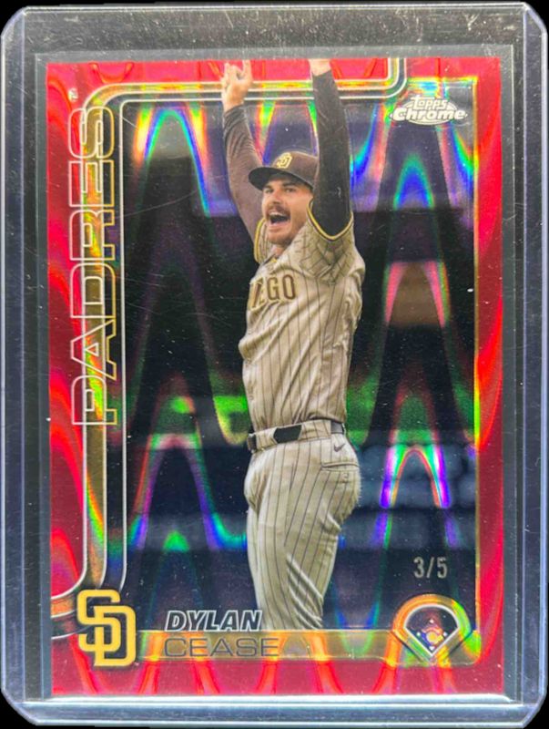 Dylan Cease 2025 Topps Chrome #212 Red RayWave Refractor /5 RAW
