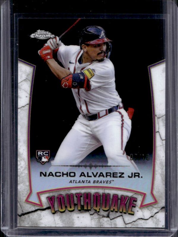 Nacho Alvarez Jr. 2025 Topps Chrome #YQ-21 Youthquake - Black Refractor /10 Rookie RAW