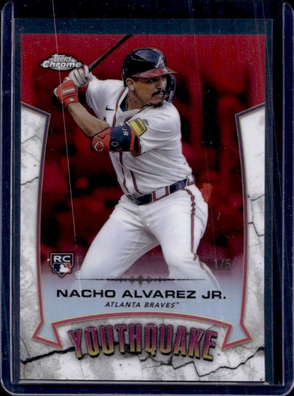 Nacho Alvarez Jr. 2025 Topps Chrome #YQ-21 Youthquake - Red Refractor /5 Rookie RAW
