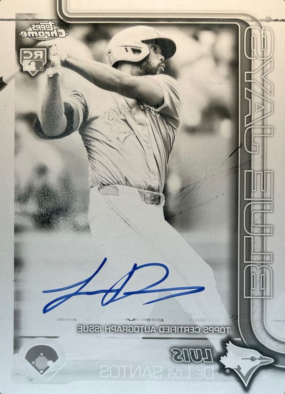 Luis De Los Santos 2025 Topps Chrome #RA-LD Rookie Autographs - Printing Plates Black /1 RAW