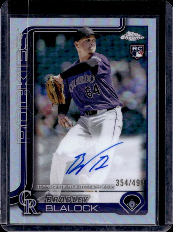 Bradley Blalock 2025 Topps Chrome #RA-BBL Rookie Autographs - Refractor /499 RAW