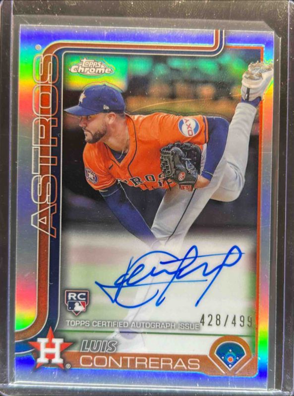 Luis Contreras 2025 Topps Chrome #RA-LC Rookie Autographs - Refractor /499 RAW