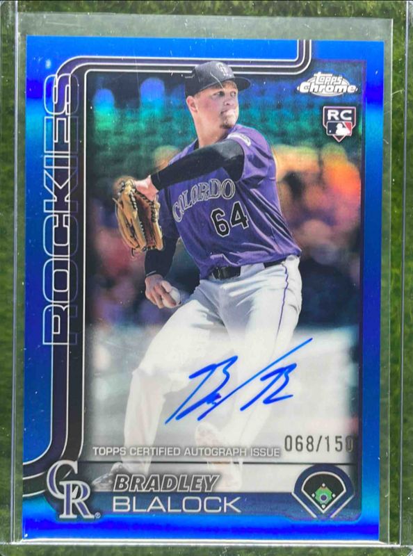 Bradley Blalock 2025 Topps Chrome #RA-BBL Rookie Autographs - Blue Refractor /150 RAW