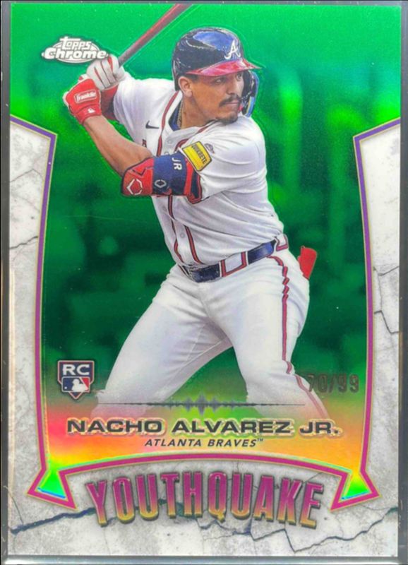 Nacho Alvarez Jr. 2025 Topps Chrome #YQ-21 Youthquake - Green Refractor /99 Rookie RAW