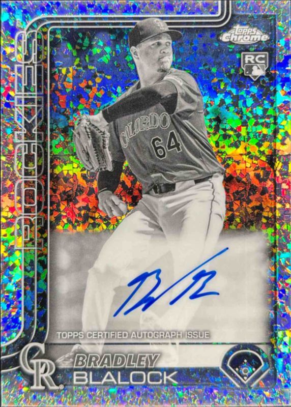 Bradley Blalock 2025 Topps Chrome #RA-BBL Rookie Autographs - B&W Mini-Diamond Refractor RAW
