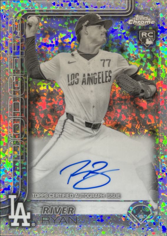 River Ryan 2025 Topps Chrome #RA-RR Rookie Autographs - B&W Mini-Diamond Refractor RAW