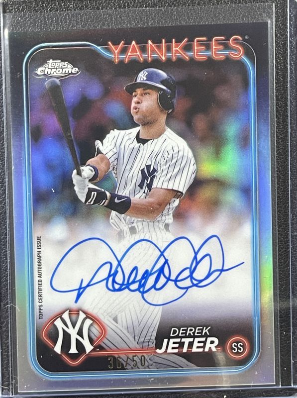 Derek Jeter 2025 Topps Chrome #CLA-DJ Chrome Legends Autographs /50 RAW