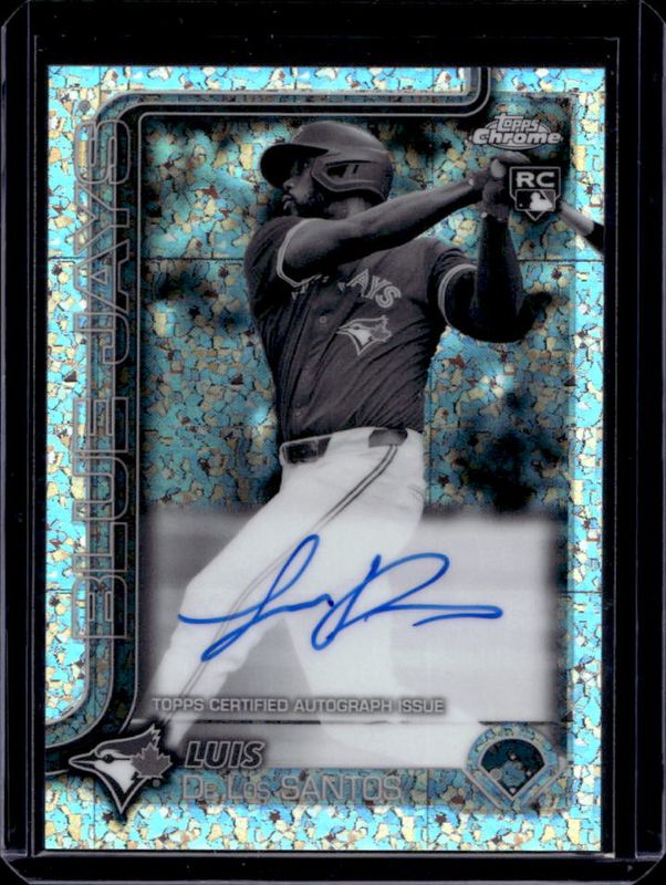 Luis De Los Santos 2025 Topps Chrome #RA-LD Rookie Autographs - B&W Mini-Diamond Refractor RAW