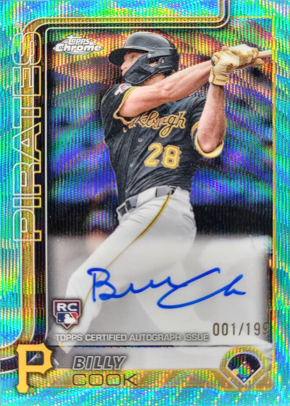 Billy Cook 2025 Topps Chrome #RA-BCO Rookie Autographs - Aqua Wave ...