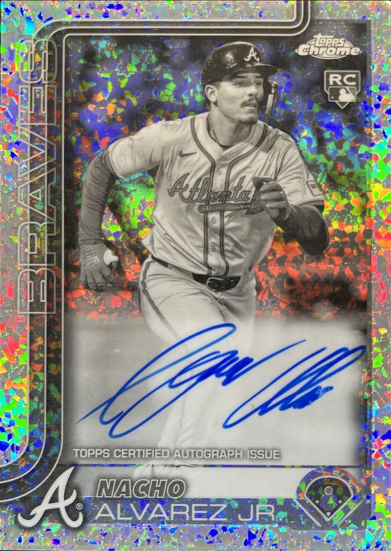 Nacho Alvarez Jr. 2025 Topps Chrome #RA-NA Rookie Autographs - B&W Mini-Diamond Refractor RAW