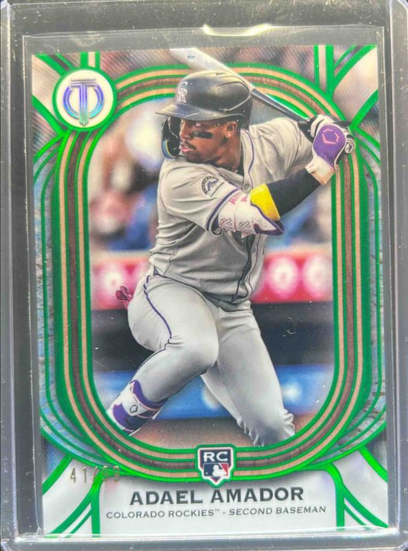 Adael Amador 2025 Topps Tribute #96 Green /99 Rookie RAW