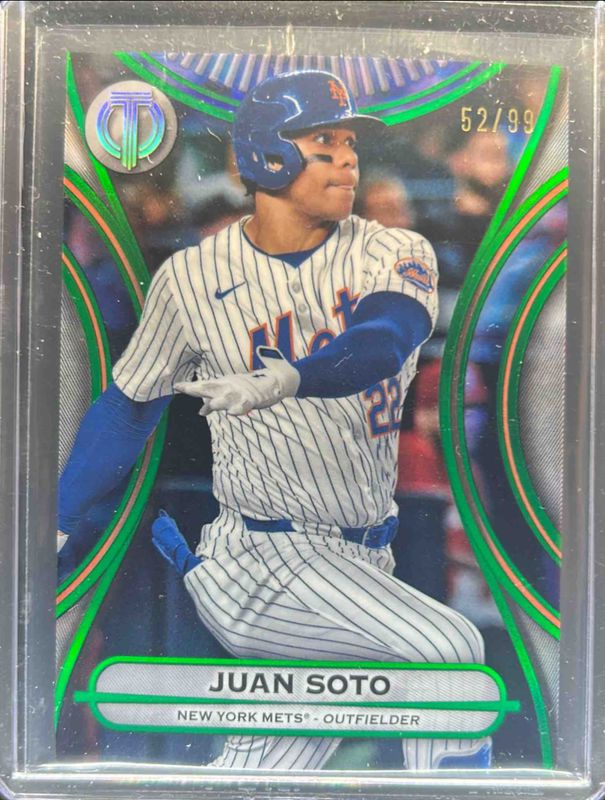 Juan Soto 2025 Topps Tribute #36 Green /99 RAW