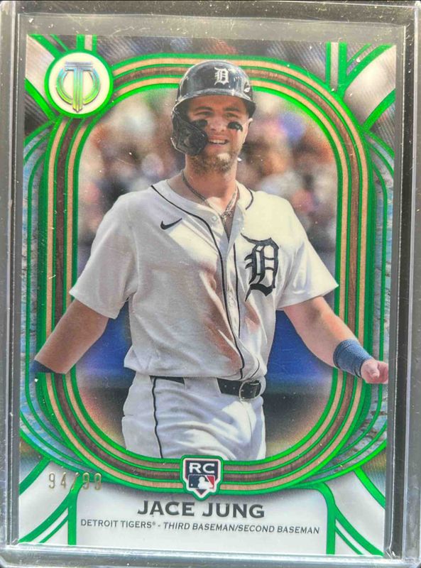 Jace Jung 2025 Topps Tribute #93 Green /99 Rookie RAW