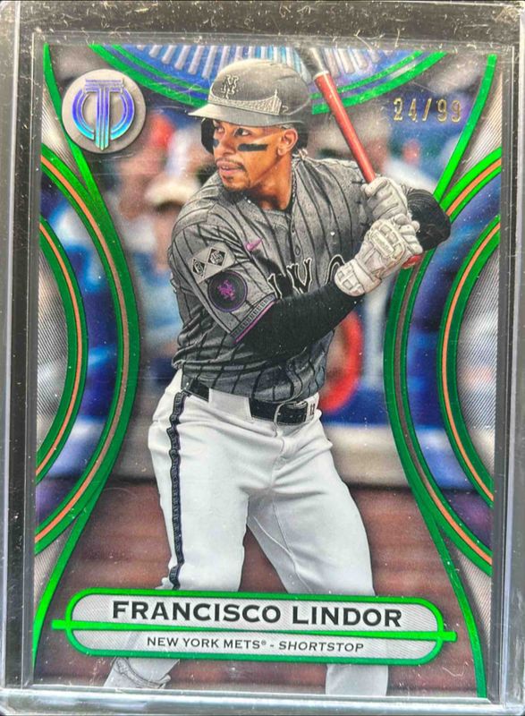 Francisco Lindor 2025 Topps Tribute #45 Green /99 RAW