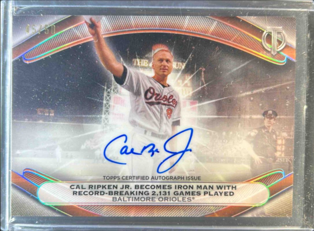 Cal Ripken Jr. / Chris Berman 2025 Topps Tribute #CTSDA-RB Calling The Shot Dual Autographs RAW