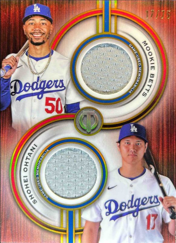 2025 Topps Tribute #TPDR-BO Dual-Player Dual Relics - Gold /75