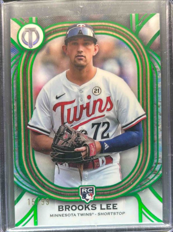 Brooks Lee 2025 Topps Tribute #89 Green /99 Rookie RAW