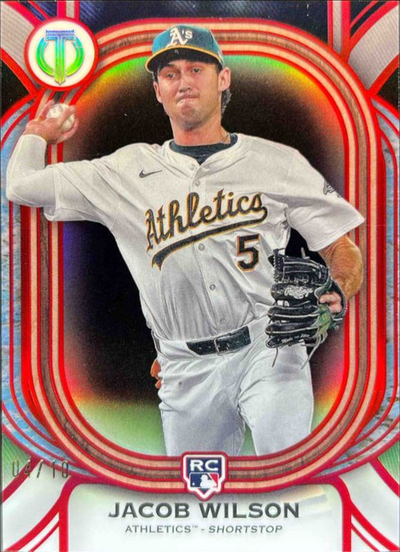 Jacob Wilson 2025 Topps Tribute #86 Red /10 Rookie RAW