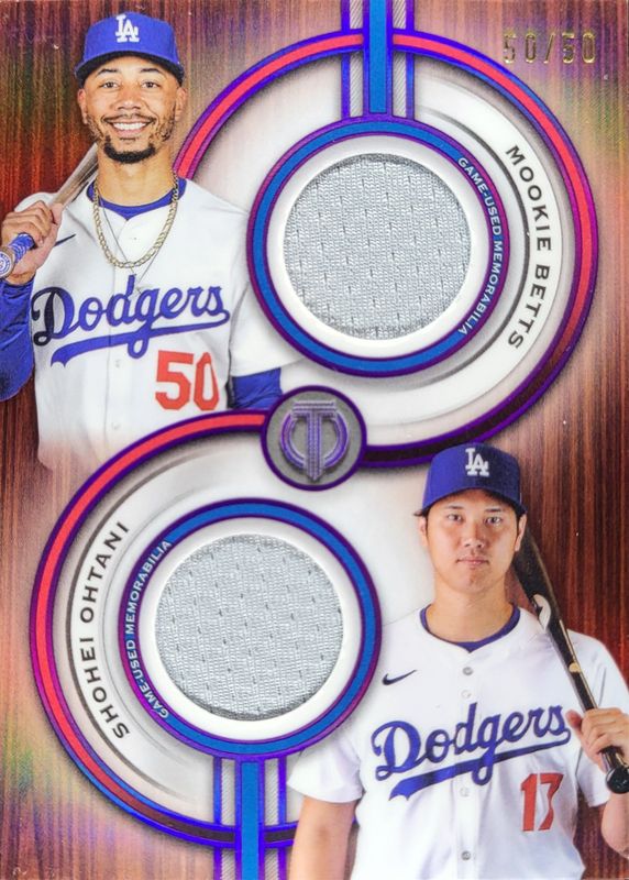 2025 Topps Tribute #TPDR-BO Dual-Player Dual Relics - Purple /50