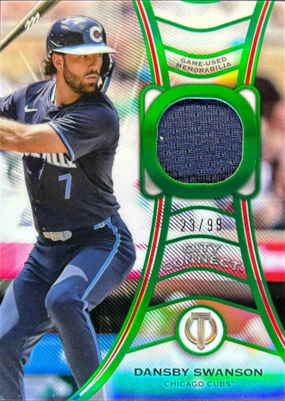 Dansby Swanson 2025 Topps Tribute #TT-DS Tributaries - Green /99 RAW