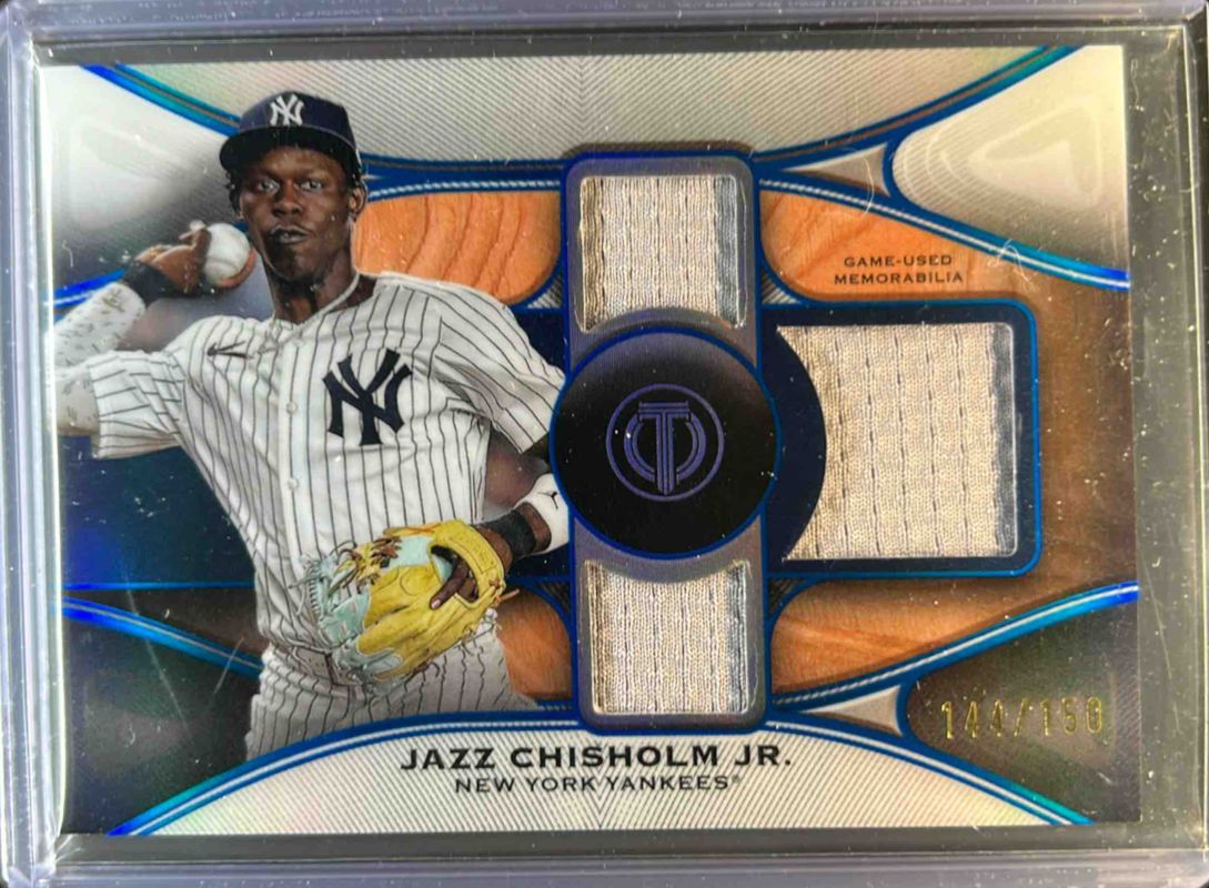 Jazz Chisholm Jr. 2025 Topps Tribute #TTR-JC Tribute Triple Relic - Blue /150 RAW