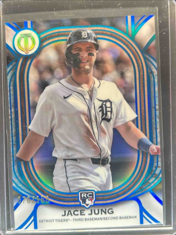 Jace Jung 2025 Topps Tribute #93 Blue /150 Rookie RAW