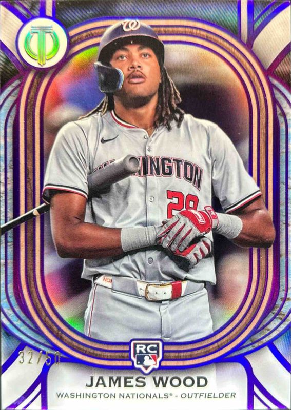 James Wood 2025 Topps Tribute #91 Purple /50 Rookie RAW