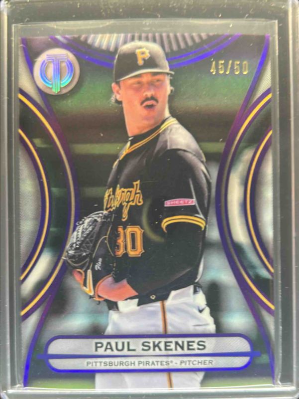 Paul Skenes 2025 Topps Tribute #4 Purple /50 RAW