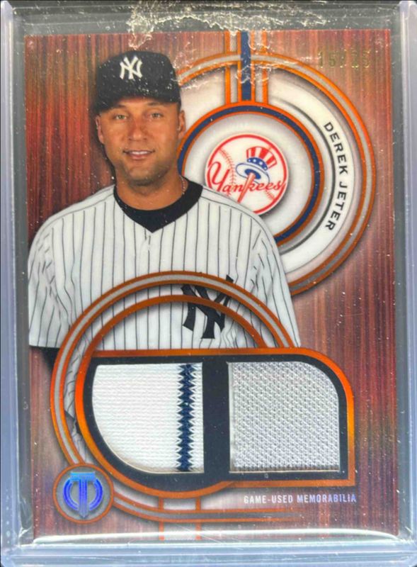 Derek Jeter 2025 Topps Tribute #DR-DJ Single-Player Dual Relic - Orange /25 RAW