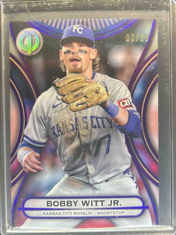 Bobby Witt 2025 Topps Tribute #25 Purple /50 RAW