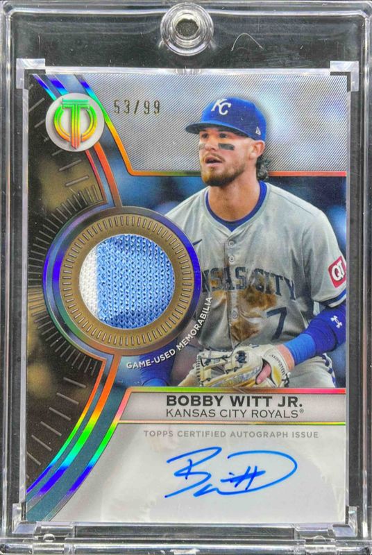 Bobby Witt 2025 Topps Tribute #TTTA-BWJ Tribute To Threads Autograph Relic RAW