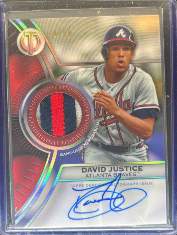 Dave Justice 2025 Topps Tribute #TTTA-DJ Tribute To Threads Autograph Relic RAW