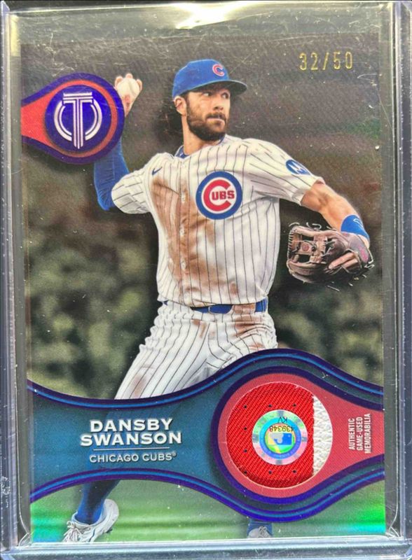 Dansby Swanson 2025 Topps Tribute #SOA-DS Stamp of Approval - Purple /50 RAW
