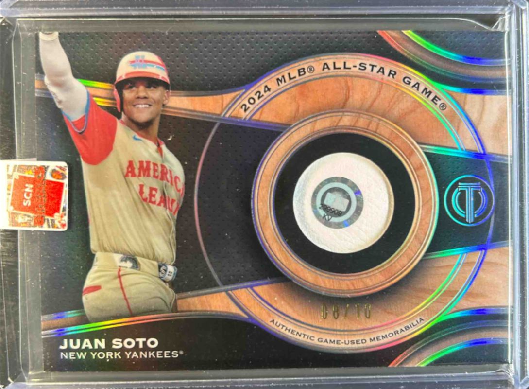 Juan Soto 2025 Topps Tribute #MRB-JSO Milestone Relics /10 RAW