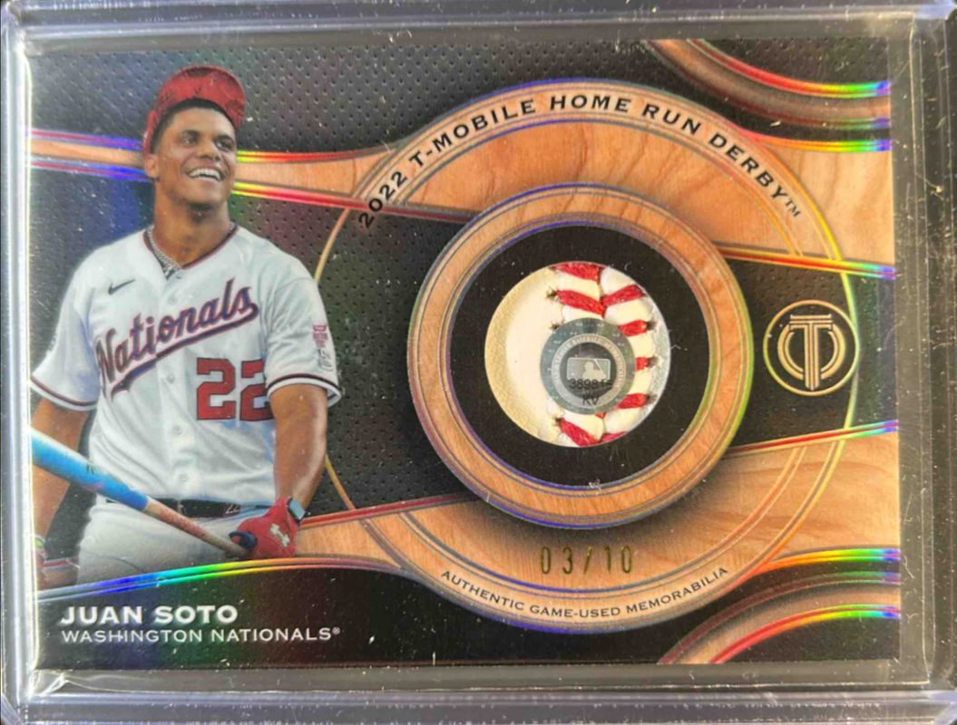 Juan Soto 2025 Topps Tribute #MRB-JS Milestone Relics /10 RAW