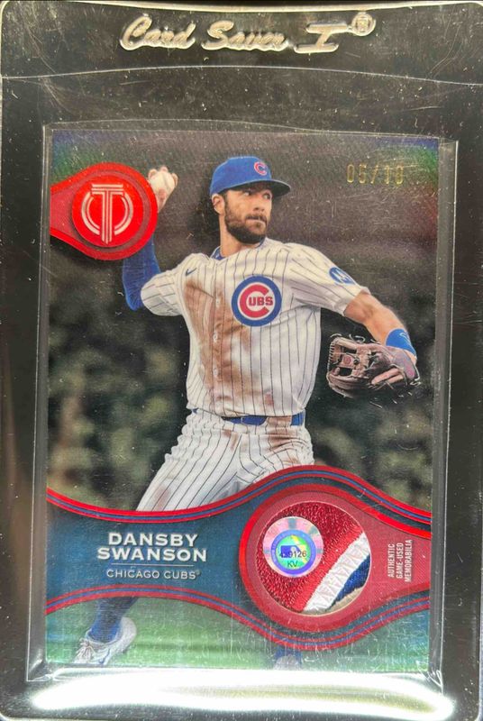 Dansby Swanson 2025 Topps Tribute #SOA-DS Stamp of Approval - Red /10 RAW