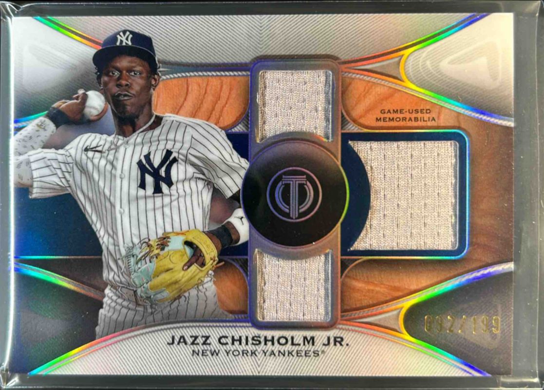 Jazz Chisholm Jr. 2025 Topps Tribute #TTR-JC Tribute Triple Relic /199 RAW