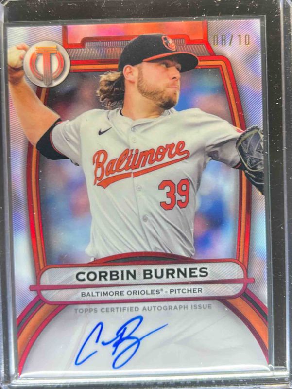 Corbin Burnes 2025 Topps Tribute #TA-CB Tribute Autograph - Red /10 RAW