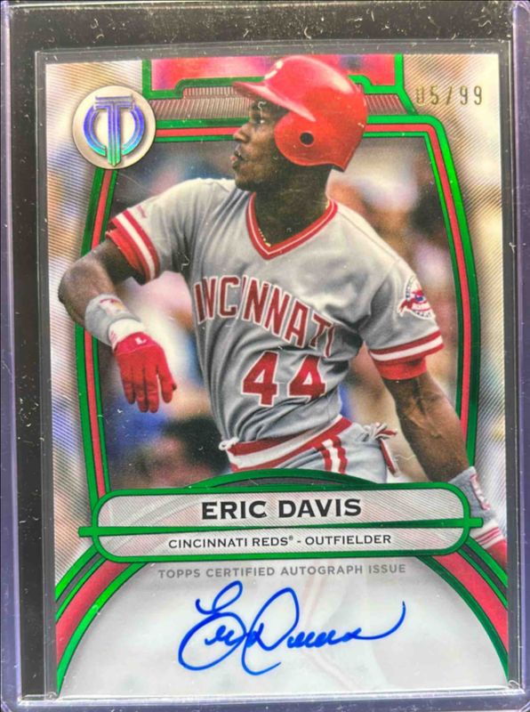Eric Davis 2025 Topps Tribute #TA-ED Tribute Autograph - Green /99 RAW