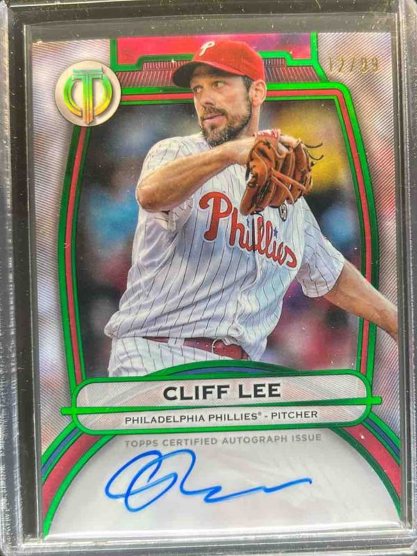 Cliff Lee 2025 Topps Tribute #TA-LEE Tribute Autograph - Green /99 RAW