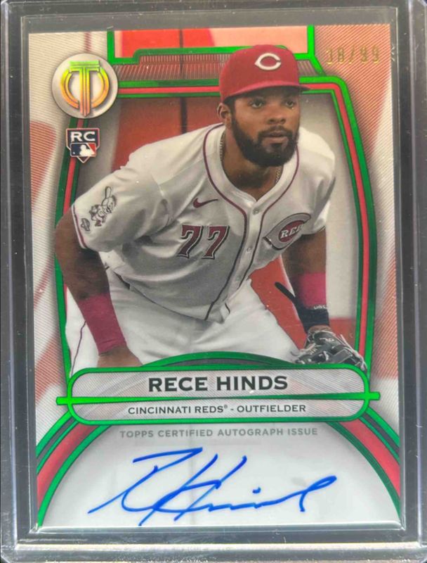 Rece Hinds 2025 Topps Tribute #TA-RHI Tribute Autograph - Green /99 Rookie RAW